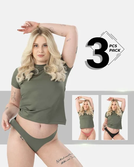 Brazilian bugyi nylonból és elasztánból – 3 darabos csomag