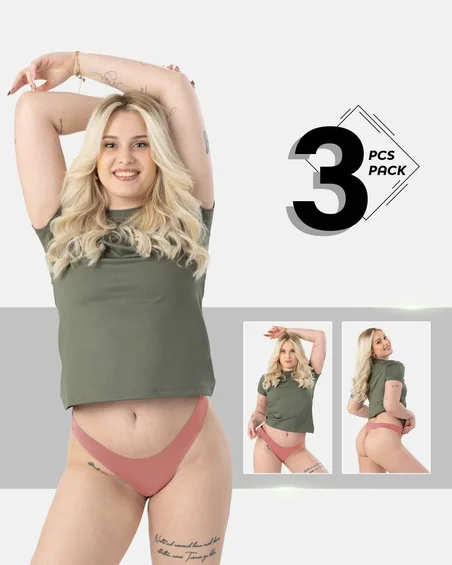 Brazilian bugyi nylonból és elasztánból – 3 darabos csomag