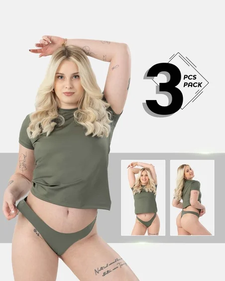 Brazilian bugyi nylonból és elasztánból – 3 darabos csomag