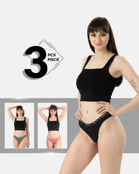 Brazilian bugyi nylonból és elasztánból – 3 darabos csomag