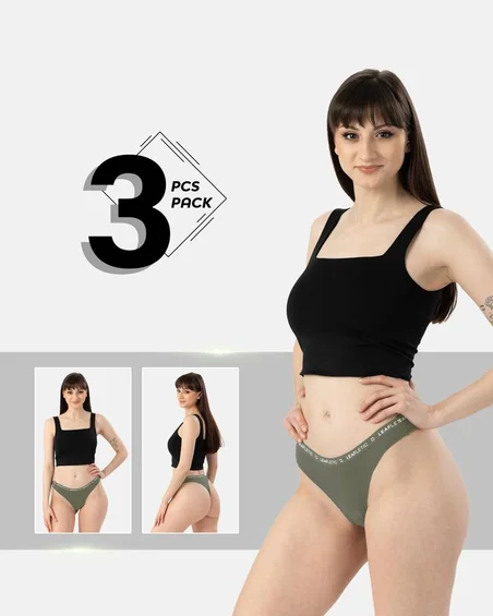 Brazilian bugyi nylonból és elasztánból – 3 darabos csomag