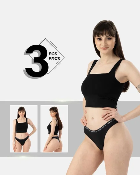 Brazilian bugyi nylonból és elasztánból – 3 darabos csomag