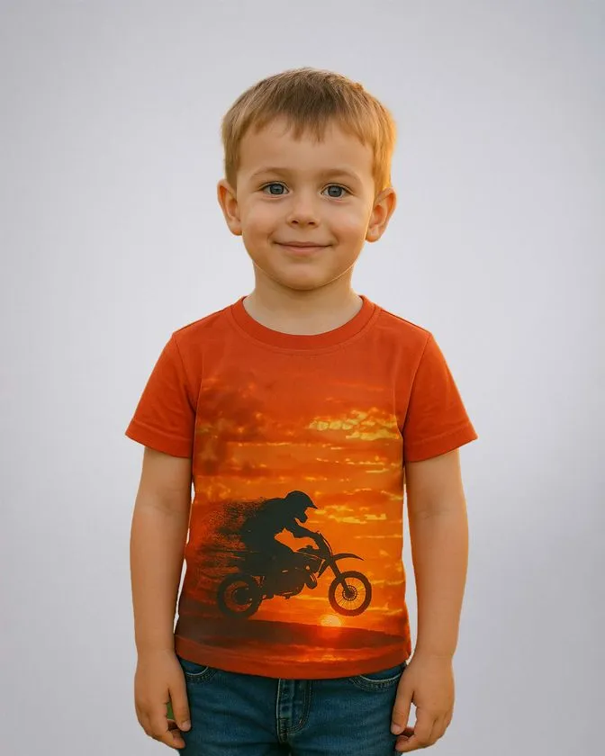Fiú nyomott mintás póló